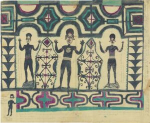 Drawing of chief, wife and child